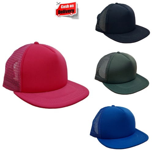 Topi Hiphop Jaring Polos / Snapback Hat Jaring Trucker Hat Laki Perempuan Remaja Dewasa