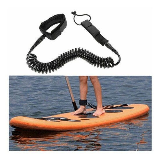 10ft Surfboard Ankle Leash Rope Coiled Stand Up Paddle Board Surfing Cord String