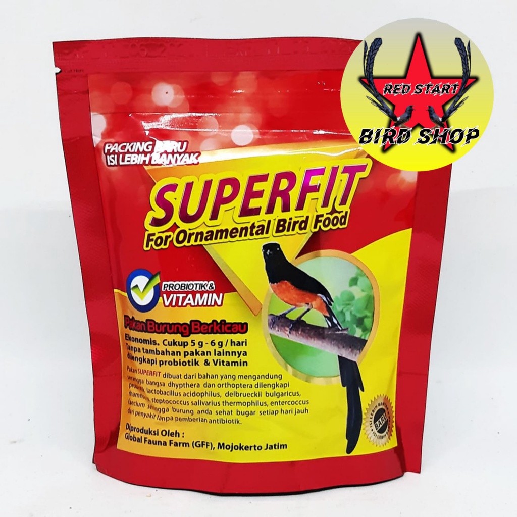 SUPERFIT GOLD &amp; RED HIGH PROTEIN MAKANAN HARIAN BURUNG MURAI KACER CIBLEK CUCAK IJO DLL