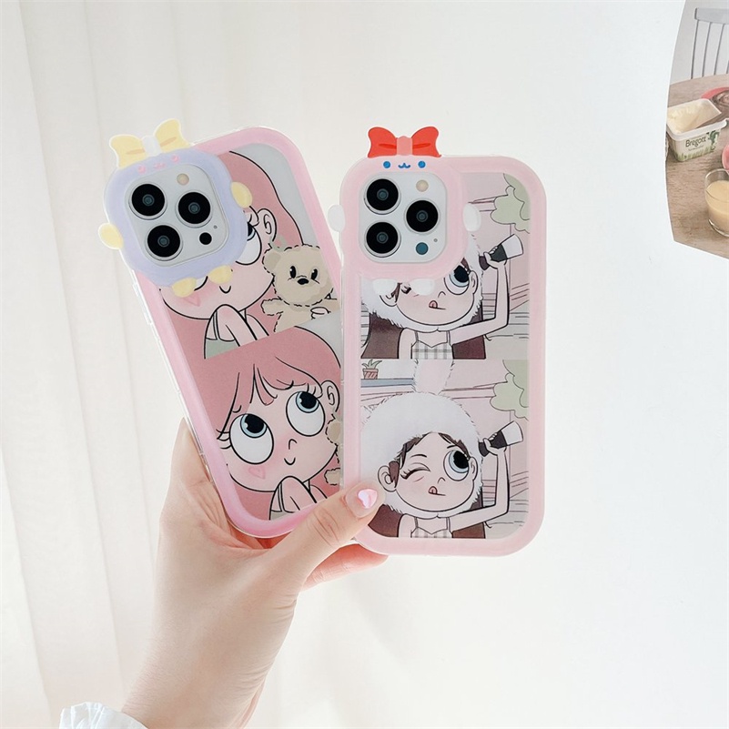 Soft Case Pelindung Bahan Silikon TPU Lensa 3D Shockproof Untuk iPhone 14 13 12 11 Pro Max X Xr Xs Max 7 8 6 6s Plus SE 2020