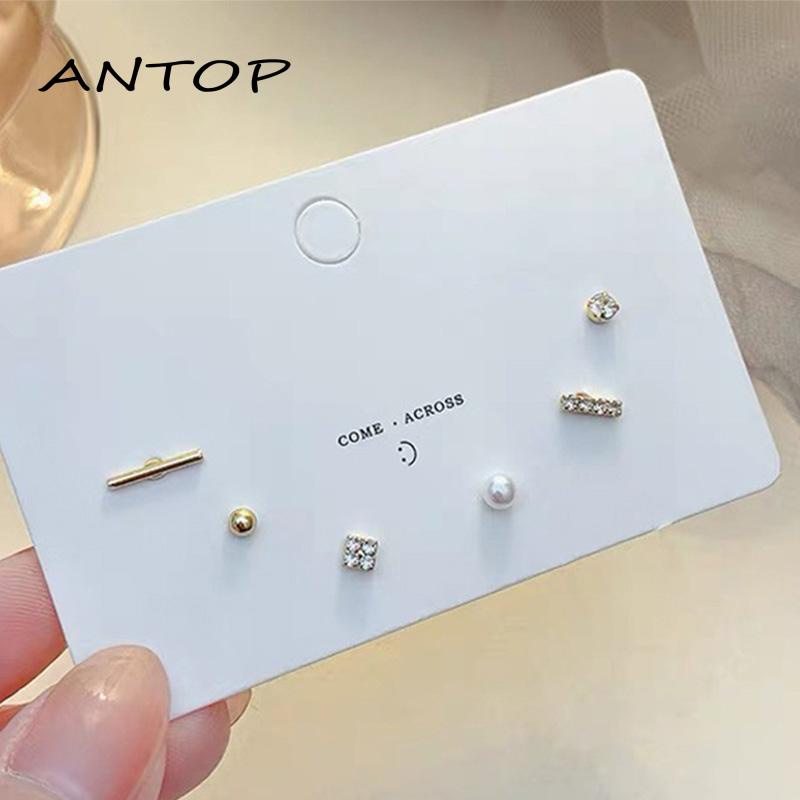 5 / 6PCS Anting Tusuk Aneka Desain Gaya Simple / Pelajar Untuk Wanita