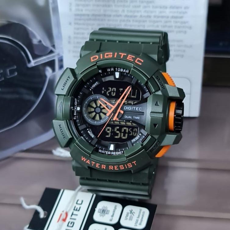 JAM TANGAN DIGITEC PRIA ORIGINAL DA 2080 WR 10 BAR/ JAM TANGAN SPORT PRIA DUALTIME DIGITEC DA 2080 ANTI AIR