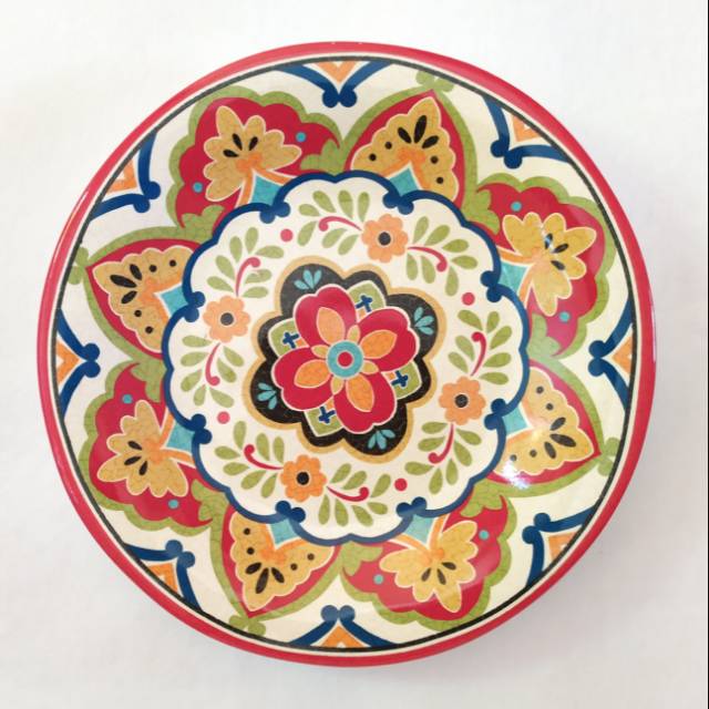 Piring Keramik Motif Red El Centro Salad