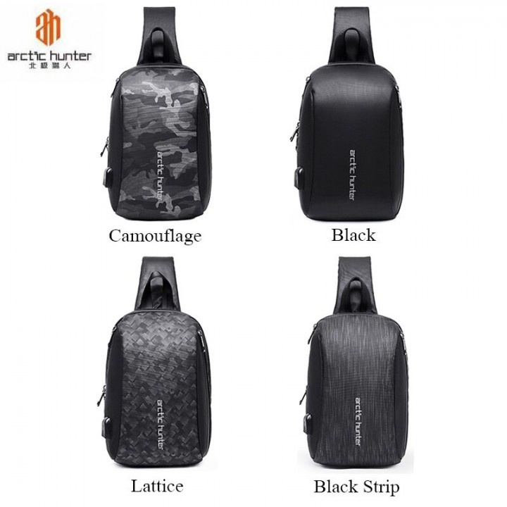 ARCTIC HUNTER XB00081 - Crossbody Sling Bag USB Port - Tas Selempang