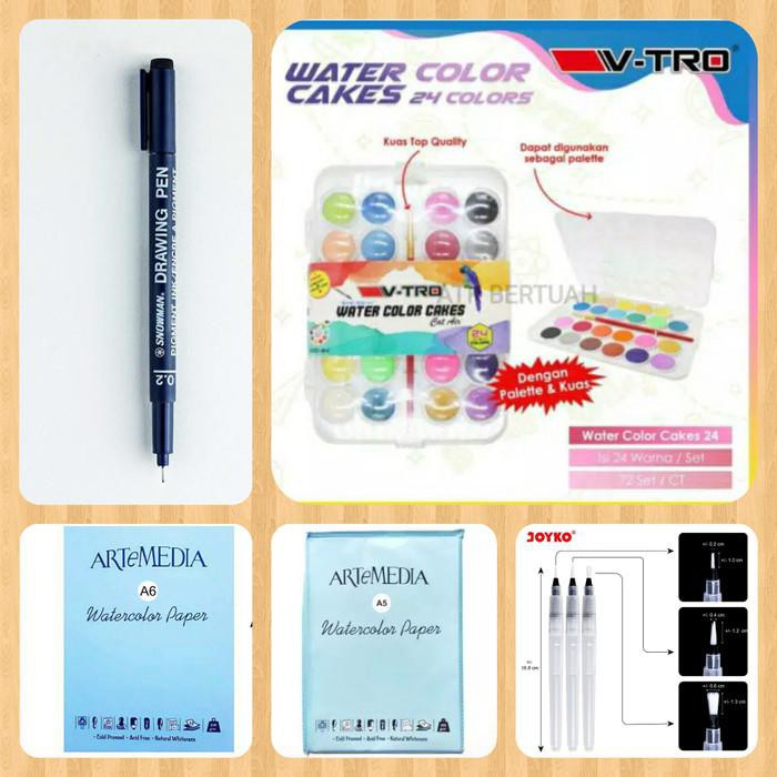 

Art / Watercolor Drawing Set Belajar Gambar Lukis Cat Air