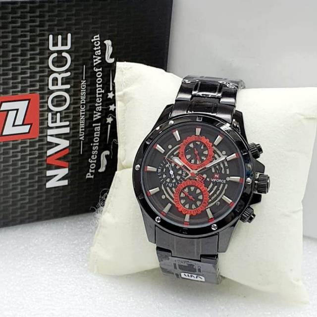JAM TANGAN RANTAI PRIA NAVIFORCE CHRONO 4,5CM
