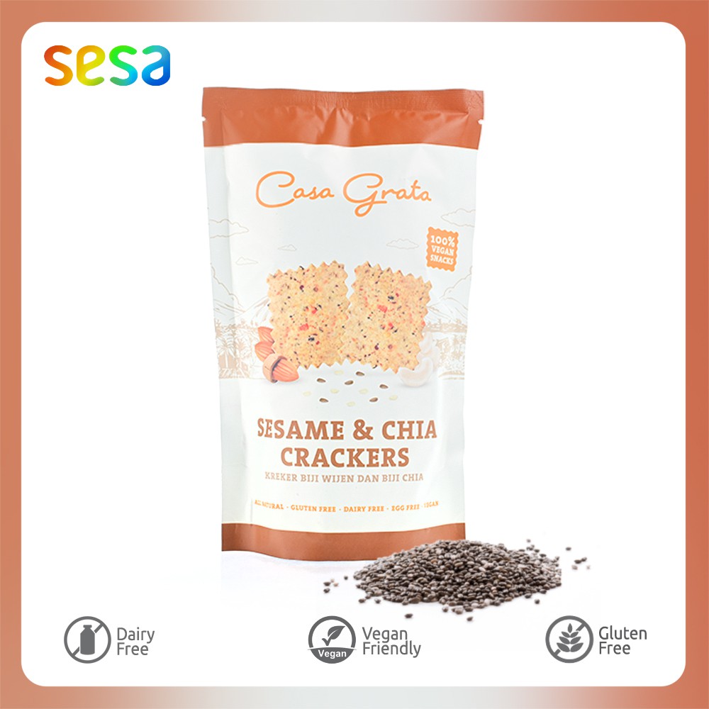 

Casa Grata - Sesame & Chia Crackers 70 g (Snack Sehat)