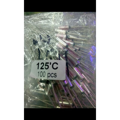 Thermofuse ac 250vol 10amper 125derajat jual per/1pak isi 100pcs