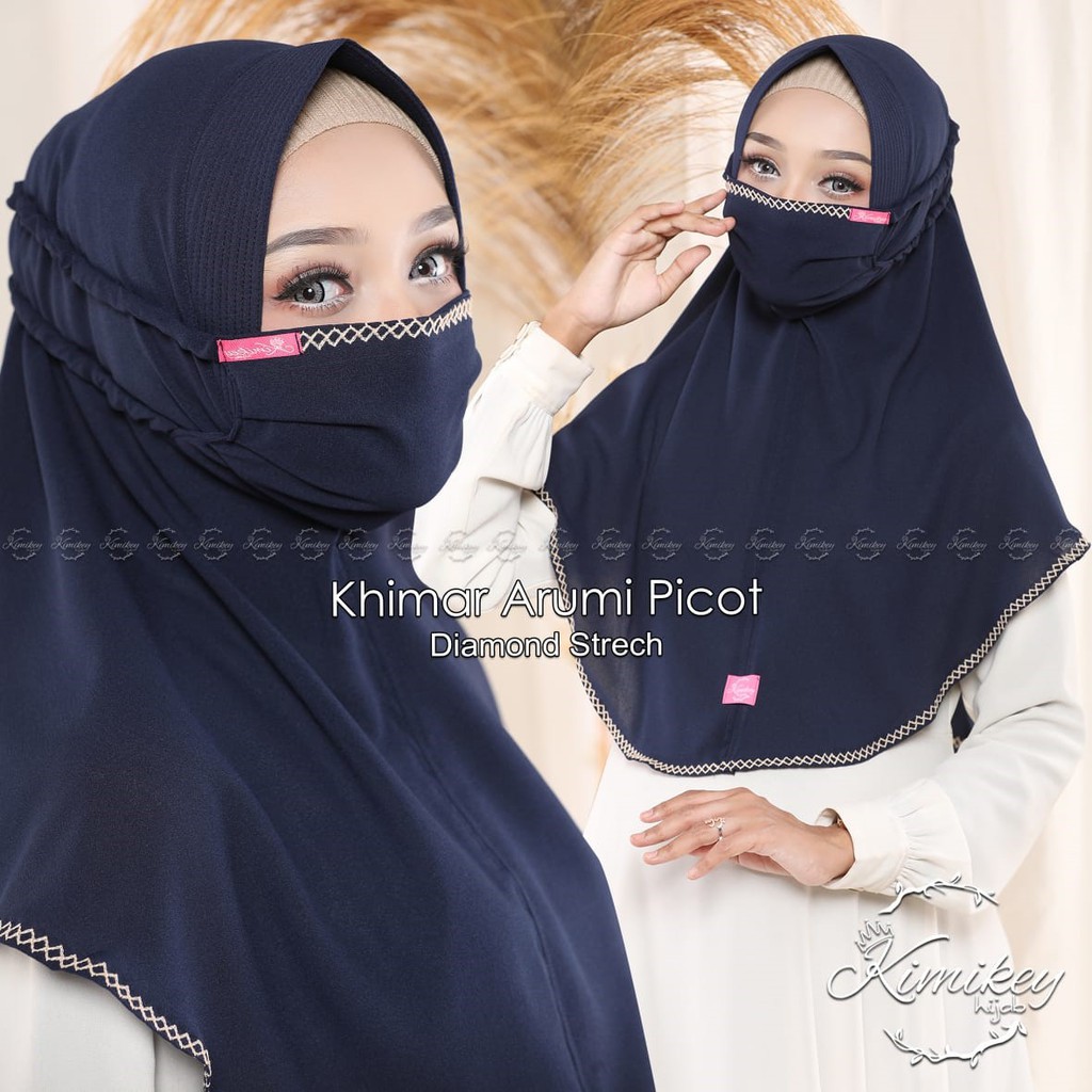 Jilbab INSTAN BERGO ARUMI PICOT PLUS MASKER BY KIMIKEY