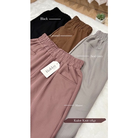 Celana Kulot Loose Pants Knit Korea Cullote Highwaist HW Wanita Import Premium Model Korea Kekinian Real Pict 0841 Cindy