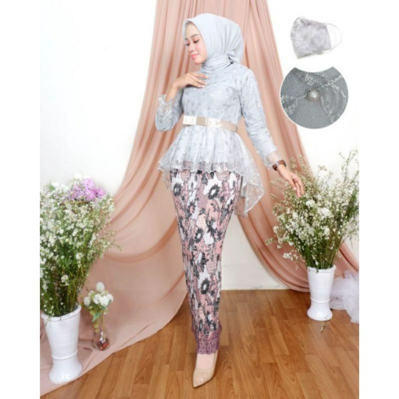 AZURAH SCRAF // SETELAN KEBAYA AURORA MODERN//SETELAN KEBAYA PESTA//KEBAYA WISUDA BY EB