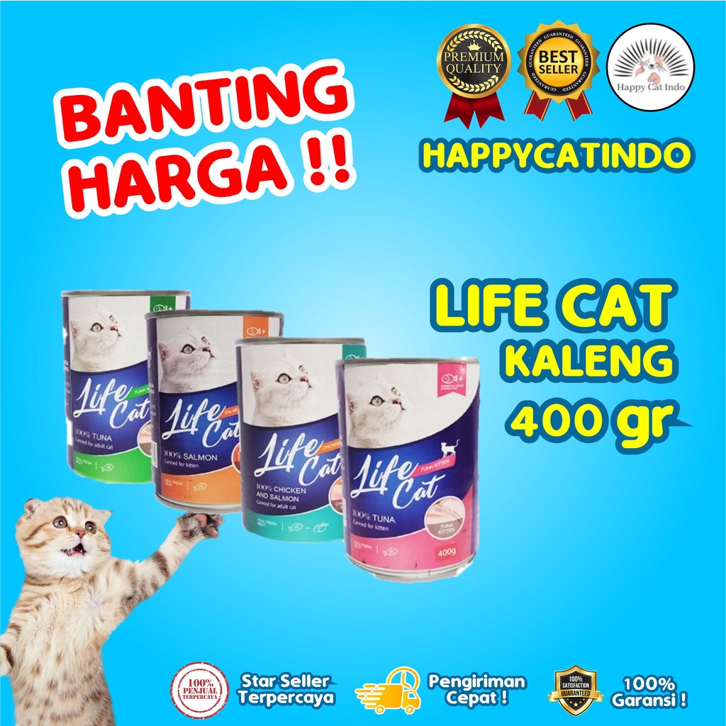 Makanan Basah Wet Cat Food Can LIFE CAT 400 GR