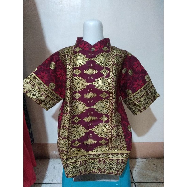 Seragam Batik Songket Merah Marun