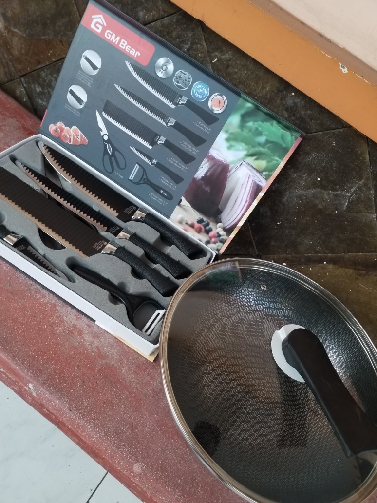 Gm Bear Wajan Penggorengan Tutup Kaca 1242-fry Pan Stainless Steel Tri-ply