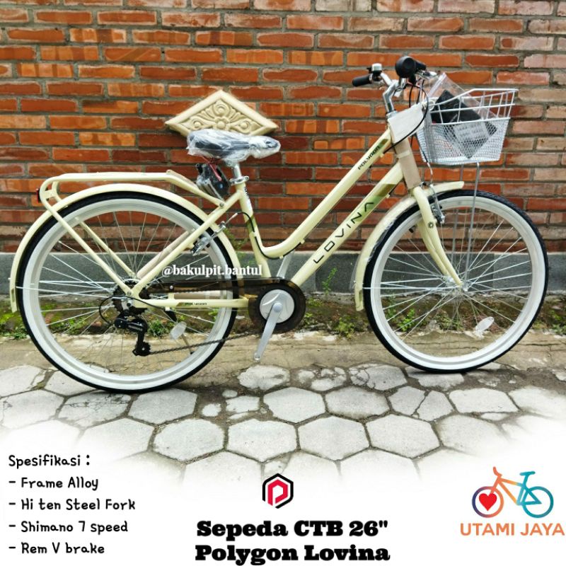 Sepeda Mini CTB keranjang ring 26 Polygon Lovina