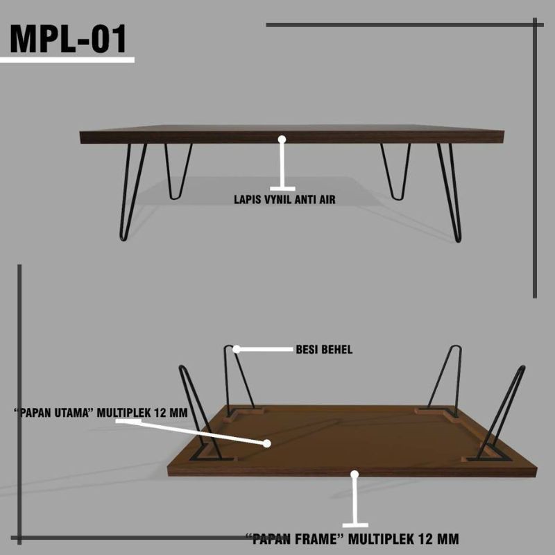 meja kerja 100 X 50 X 40 meja kantor meja belajar lesehan meja santai tv