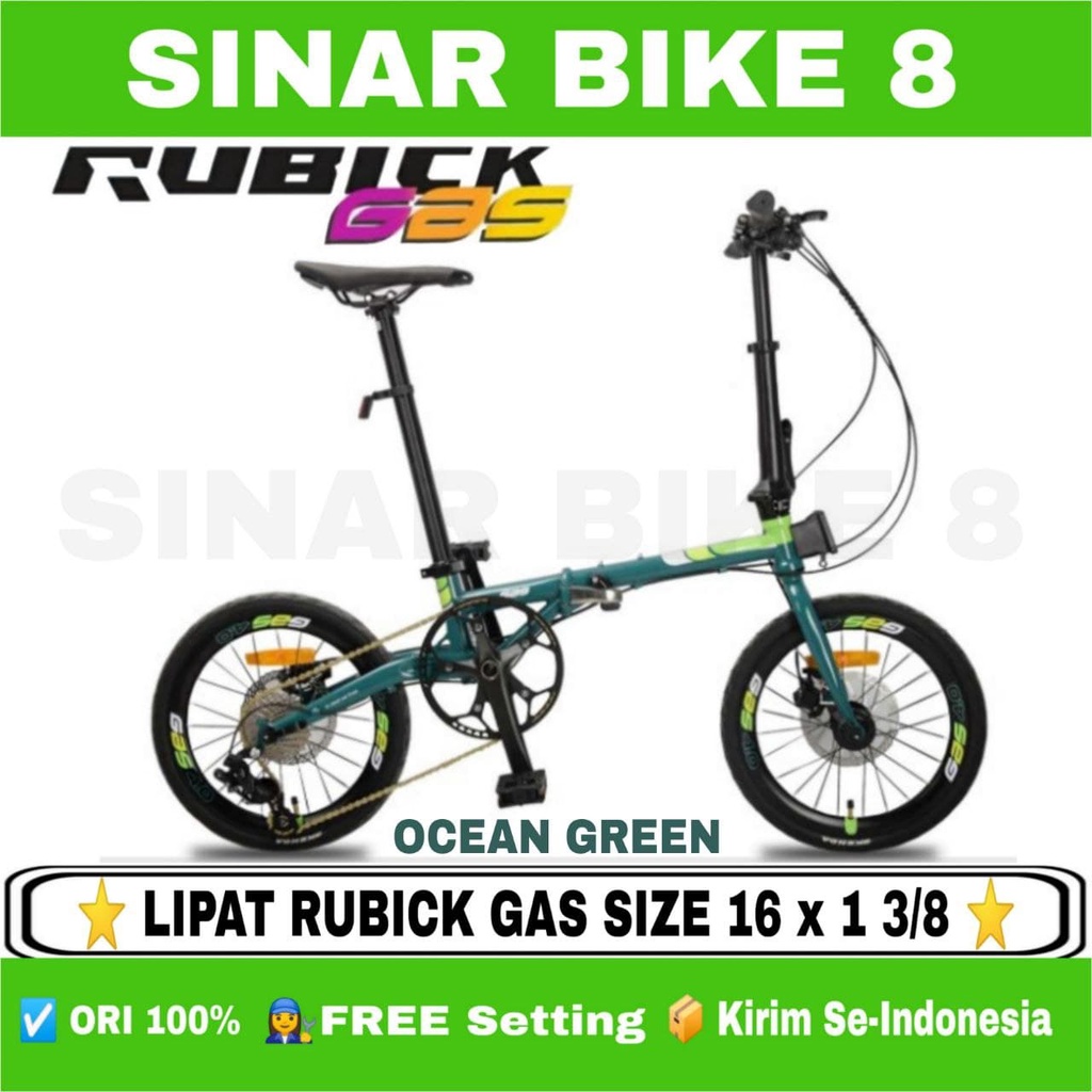 Sepeda Lipat RUBICK GAS 16 Inch Charomoly 10 Speed Rem Hidrolik