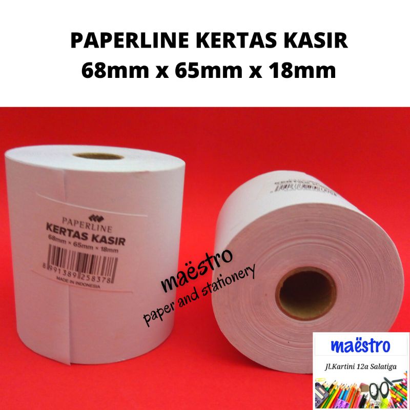 

Telstruk Paperline 6865 / Kertas Kasir 68mm x 65mm x 18mm/ Paper Rol / Register Roll Murah