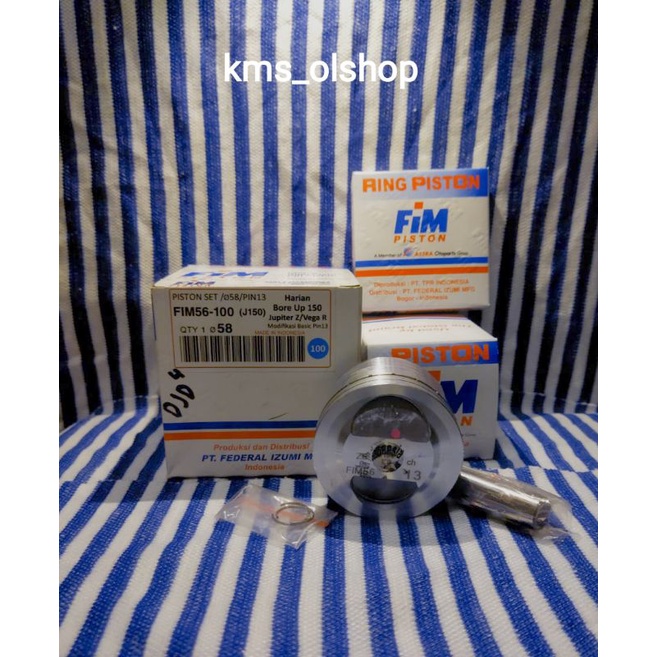 Piston Kit Fim 56 size 57/STD, 57.5/050, 58/100 Pin 13 (Jupiter Z, Vega R)