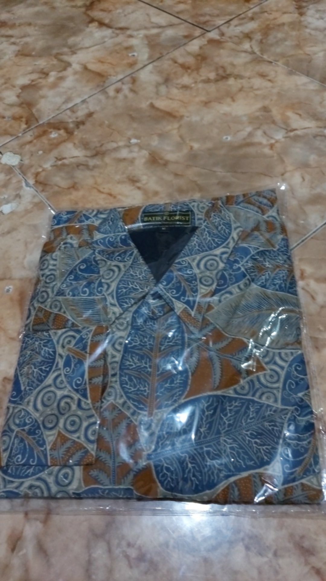 Batik Solo Dwi Sukmo Biru Tosca Kemeja Pria Full Furing Katun Cabut Primisima