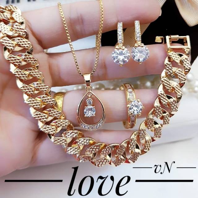 Xuping set perhiasan lapis emas 24k 0325k