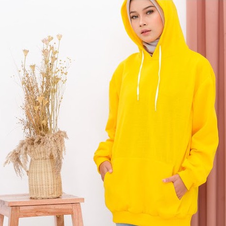 Sweater Hoodie Polos Oversize Jaket Pria Wanita Premium WARNA KUNING