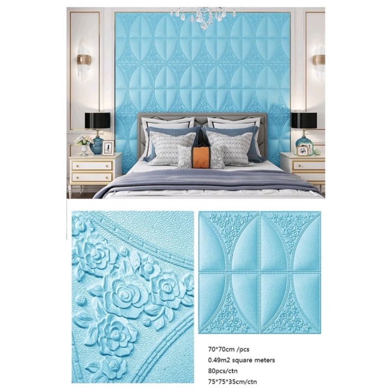 WALLPAPER FOAM 3D 70x70 MOTIF SQUARE BALI-4