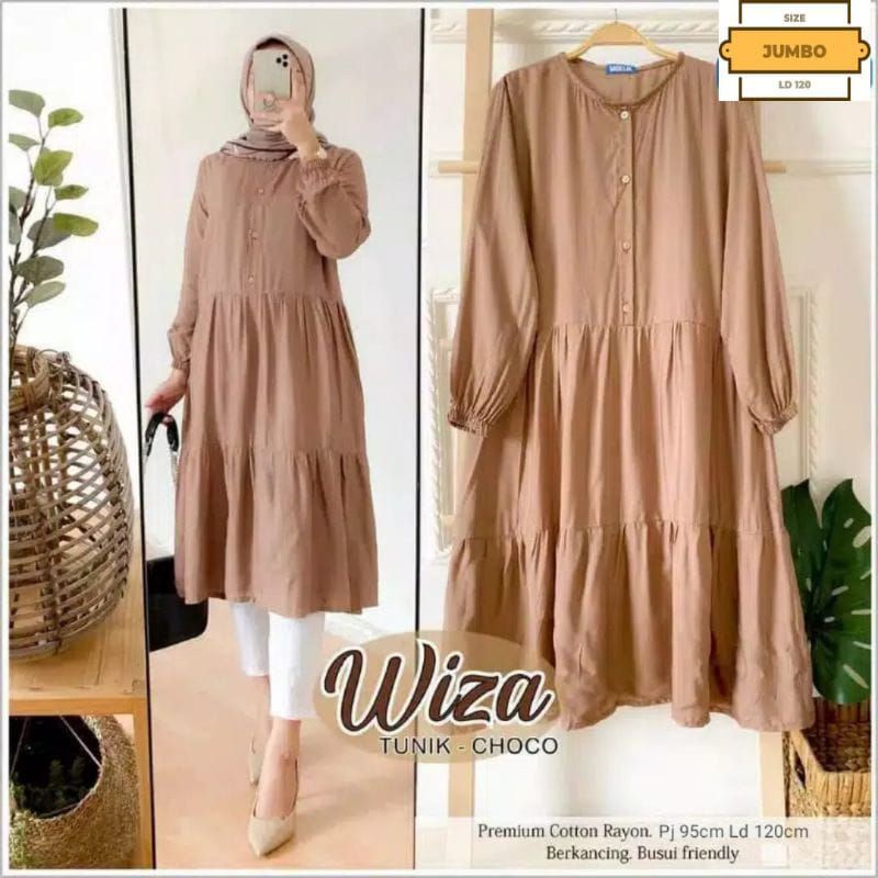 PROMO WIZA TUNIK JUMBO RAYON PREMIUM LD 100,110,120 (L, XL, XXL)