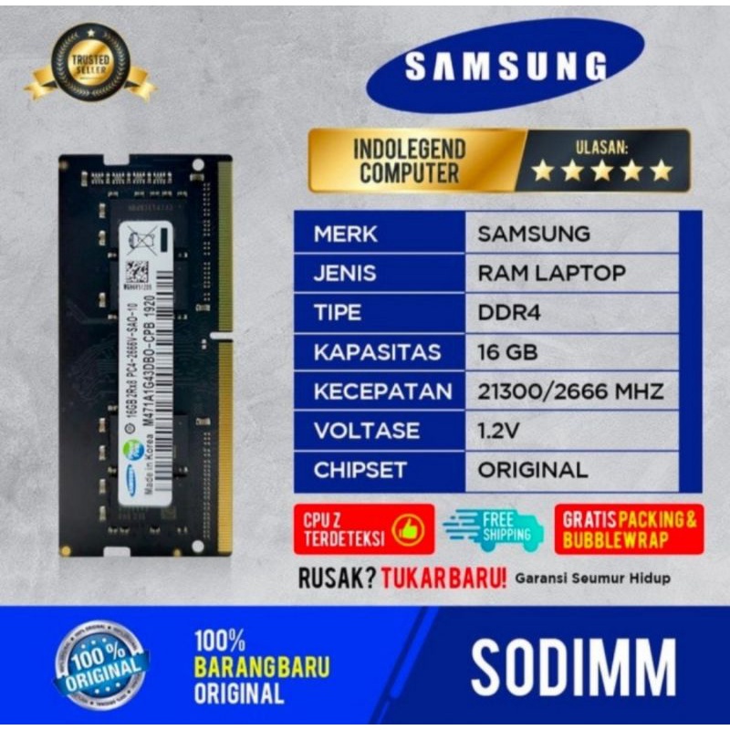 RAM SAMSUNG SODIM DDR4 16GB PC2666