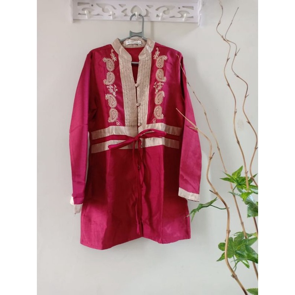 Preloved atasan tunik satin santung