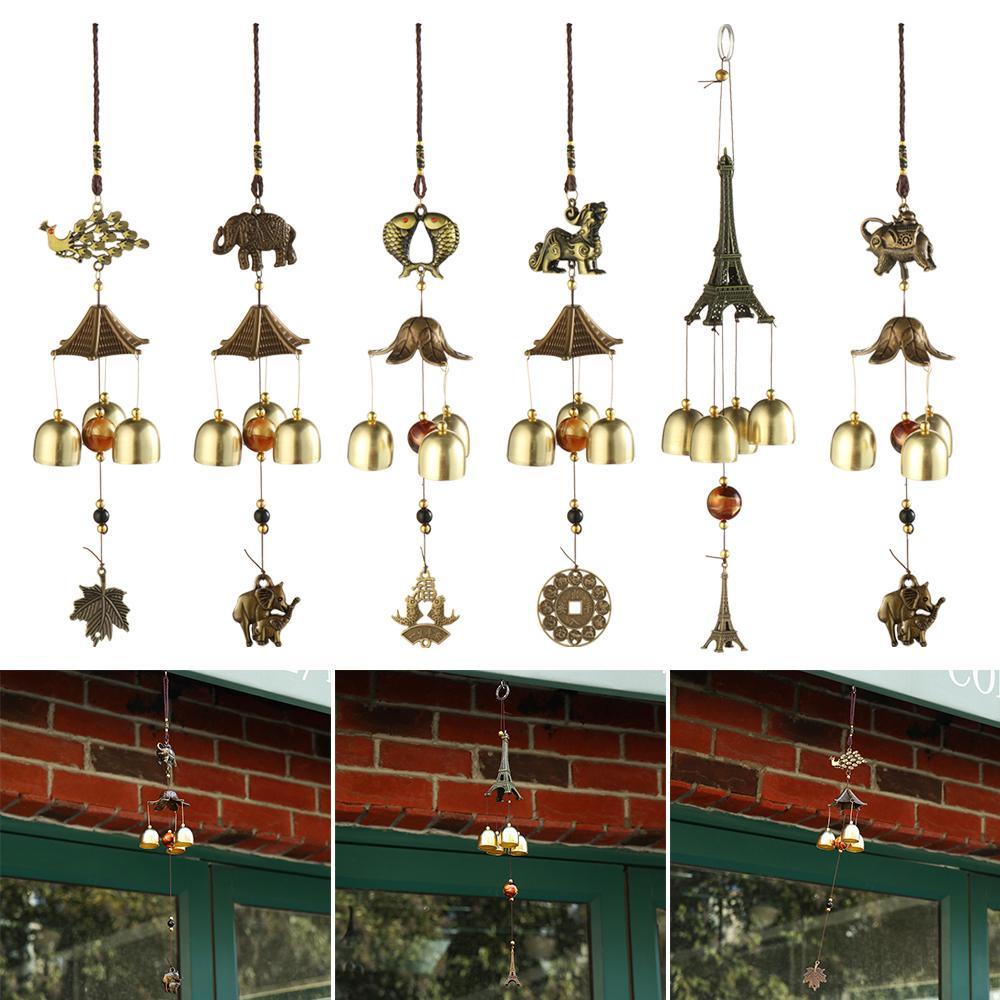 WONDER Wonder Retro Metal Wind Chime Gaya China Balkon Jendela Dekorasi Rumah Pesona Keberuntungan