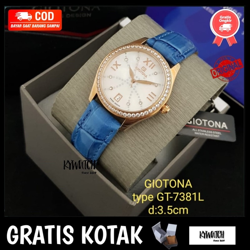 JAM TANGAN WANITA GIOTONA GT-7381L tanggal original d:3.5cm GRATIS BOX