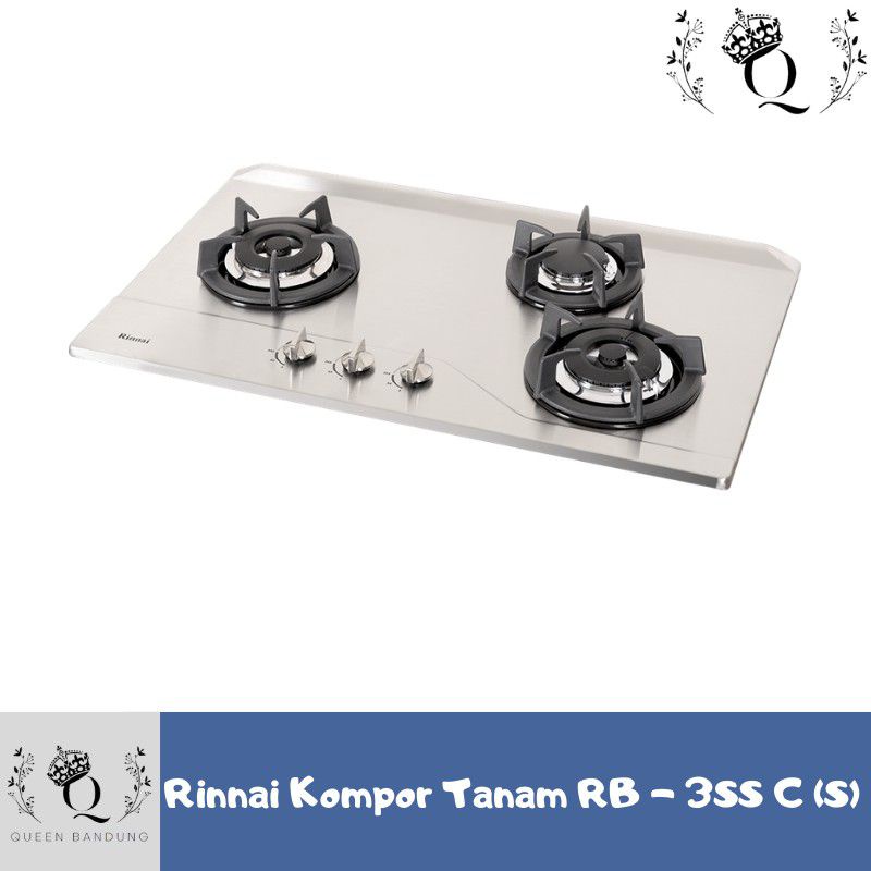 Rinnai Kompor Tanam Kaca RB 3 SS CS