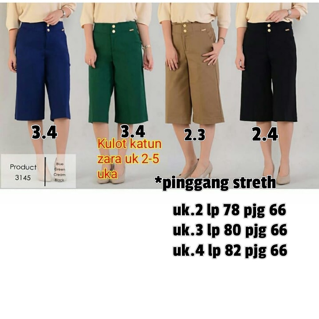 Celana Kulot Wanita  Impor Product 3145, Katun Zara