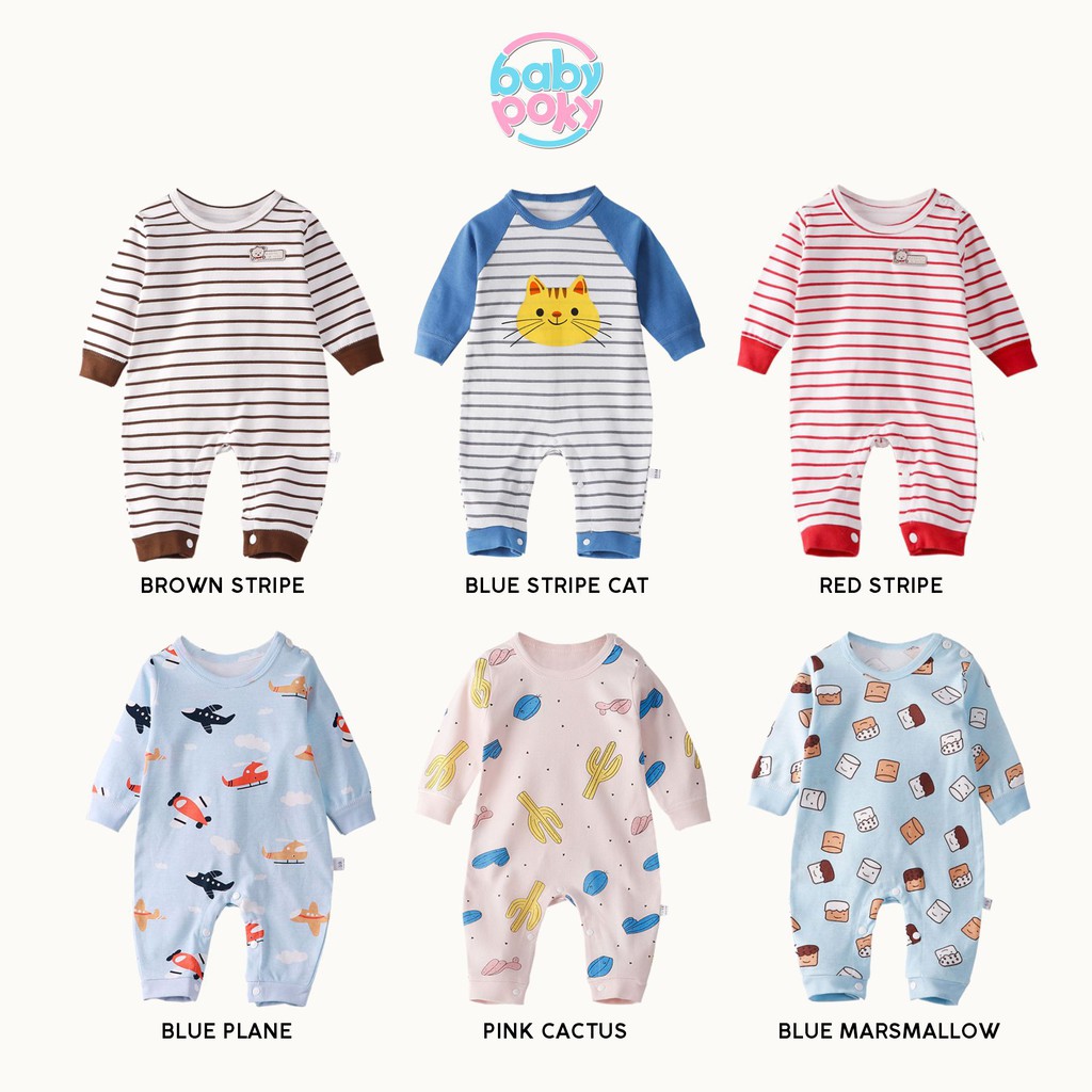 (0-6 Bulan) Cod Romper Jumper Jumpsuit Baju Bayi Peremepuan Laki Laki Lucu Import