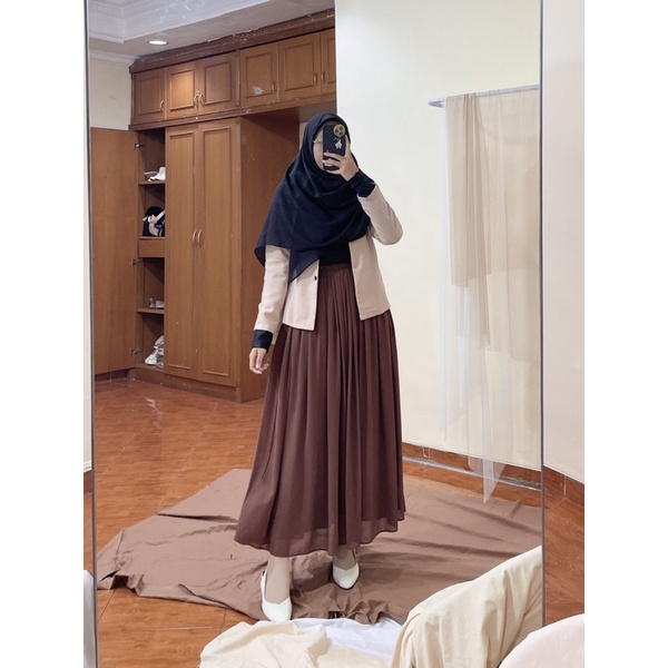 Wilo Skirt - CRT /rok panjang polos/ rok ceruti panjang