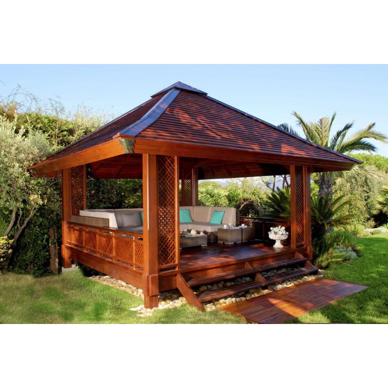 GAZEBO MODERN 3M X 3M KAYU JATI