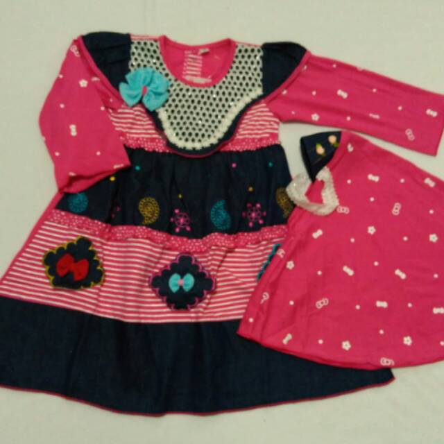 Gamis muslim anak/Gamis renda pita