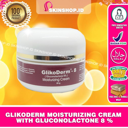 Glikoderm Moisturizing Cream with Gluconolactone 8 %  Original / Krim Pelembab BPOM Aman