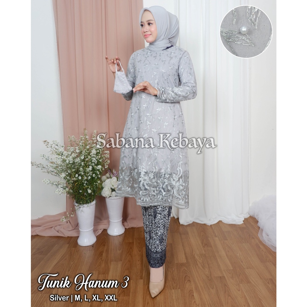 SAB&gt; KEBAYA TILLE HANUM / BAJU KEBAYA TUNIK TERBARU / TUNIK KEBAYA / KEBAYA MODERN /SET KEBAYA PESTA