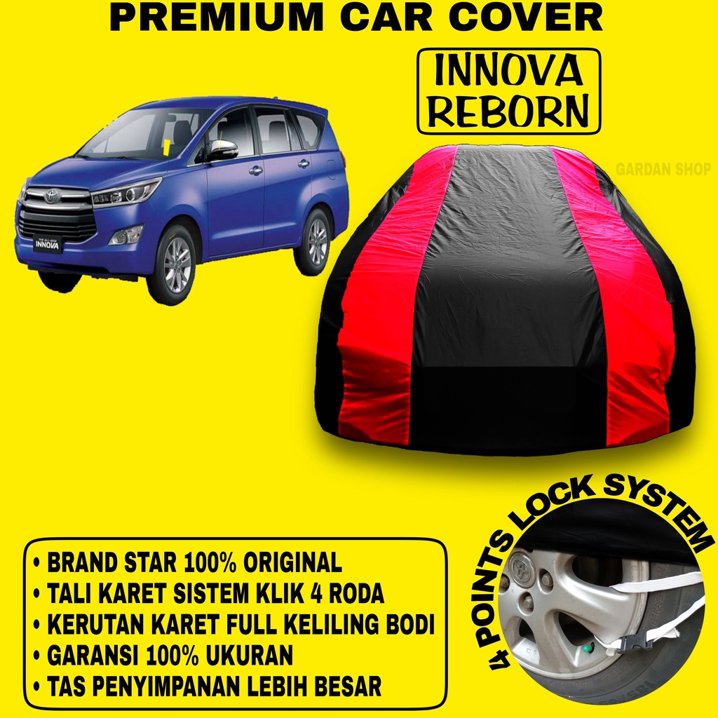 Body Cover INNOVA REBORN Sarung Strip MERAH Penutup Pelindung Bodi Mobil Innova Reborn PREMIUM Red