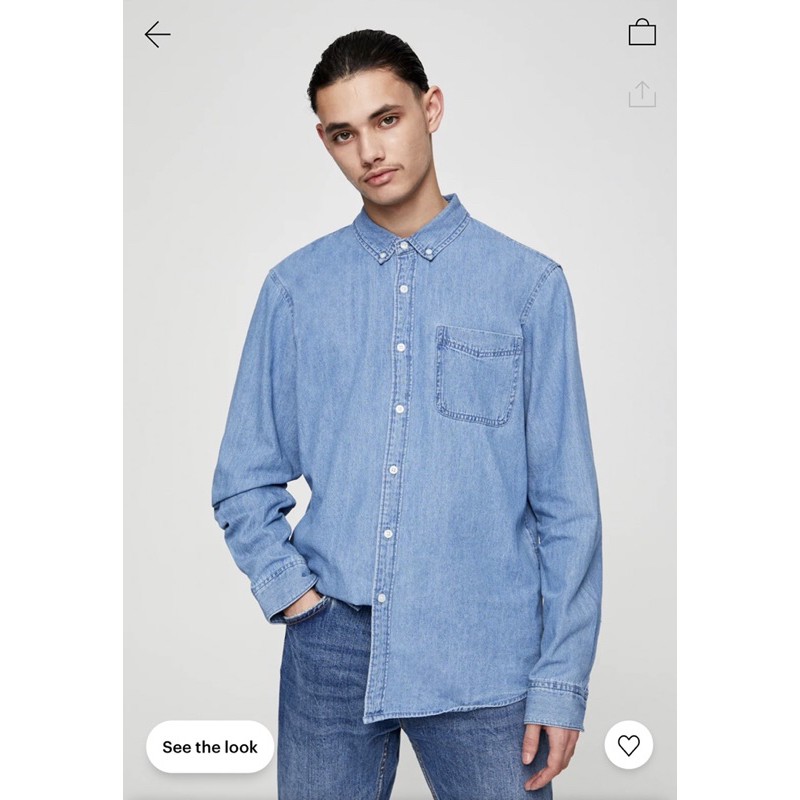 Kemeja Denim Pull&Bear