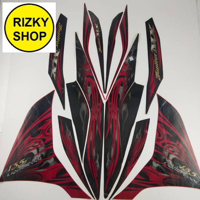 stiker striping motor yamaha Jupiter  mx new 135 2011 merah