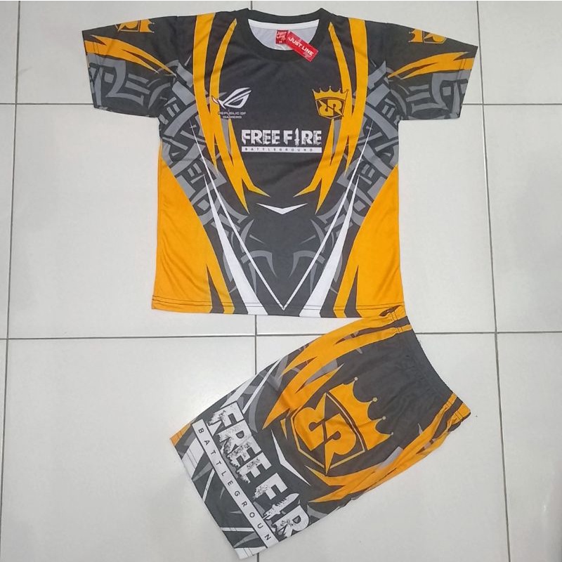 SETELAN BAJU RRQ BAJU MOBILE LEGEND X FREE FIRE SETELAN BAJU GAMING ANAK LAKI LAKI