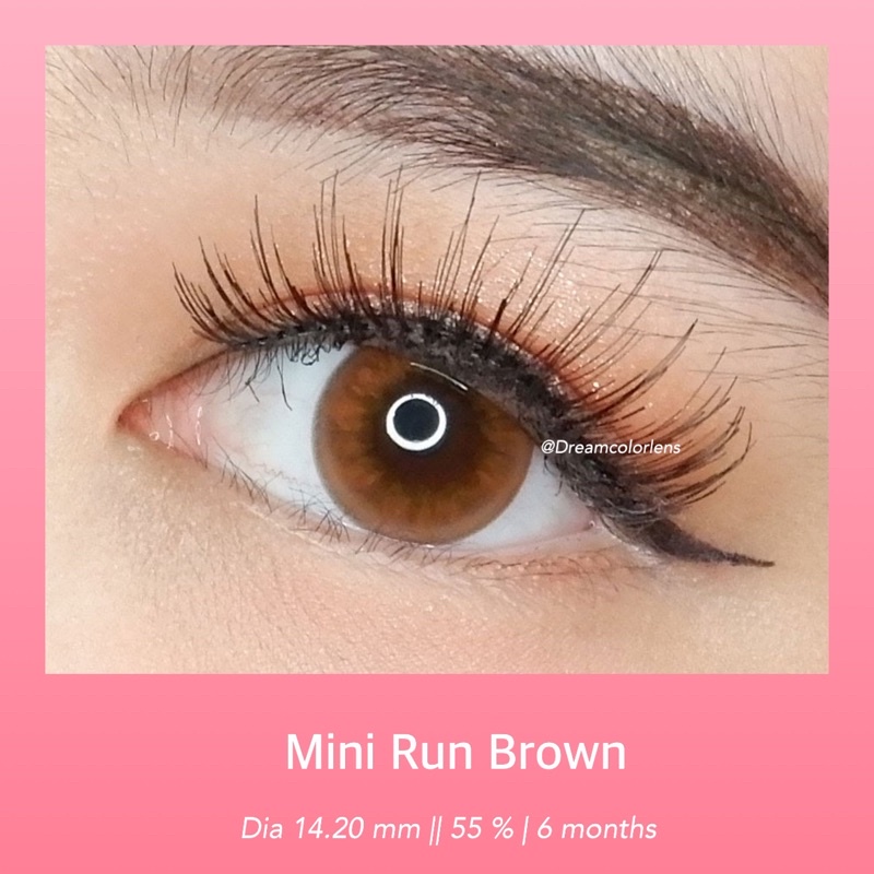 Softlens Kitty Kawaii Mini Run Brown / Coklat Normal Minus Beda Minus