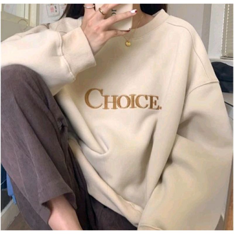 (S - 6XL) Sweater CHOICE (SABLON) Korean Fashion Crewneck Jumbo Bigsize Oversize XXXXXL XXXXL XXXL 3XL 2XL XL L M hnm