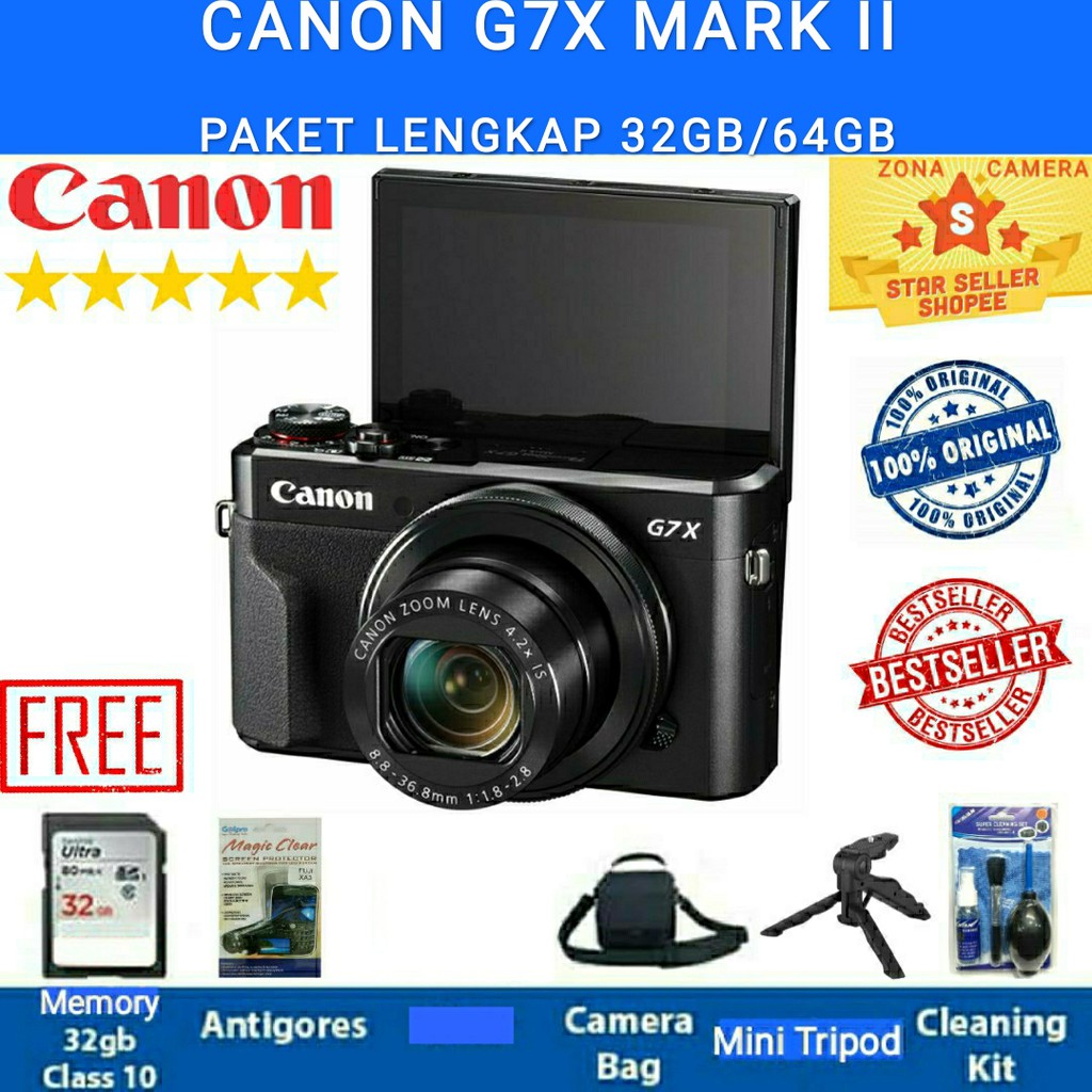 CANON POWERSHOT G7X MARK II / MARK 2 WIFI ORIGINAL PAKET