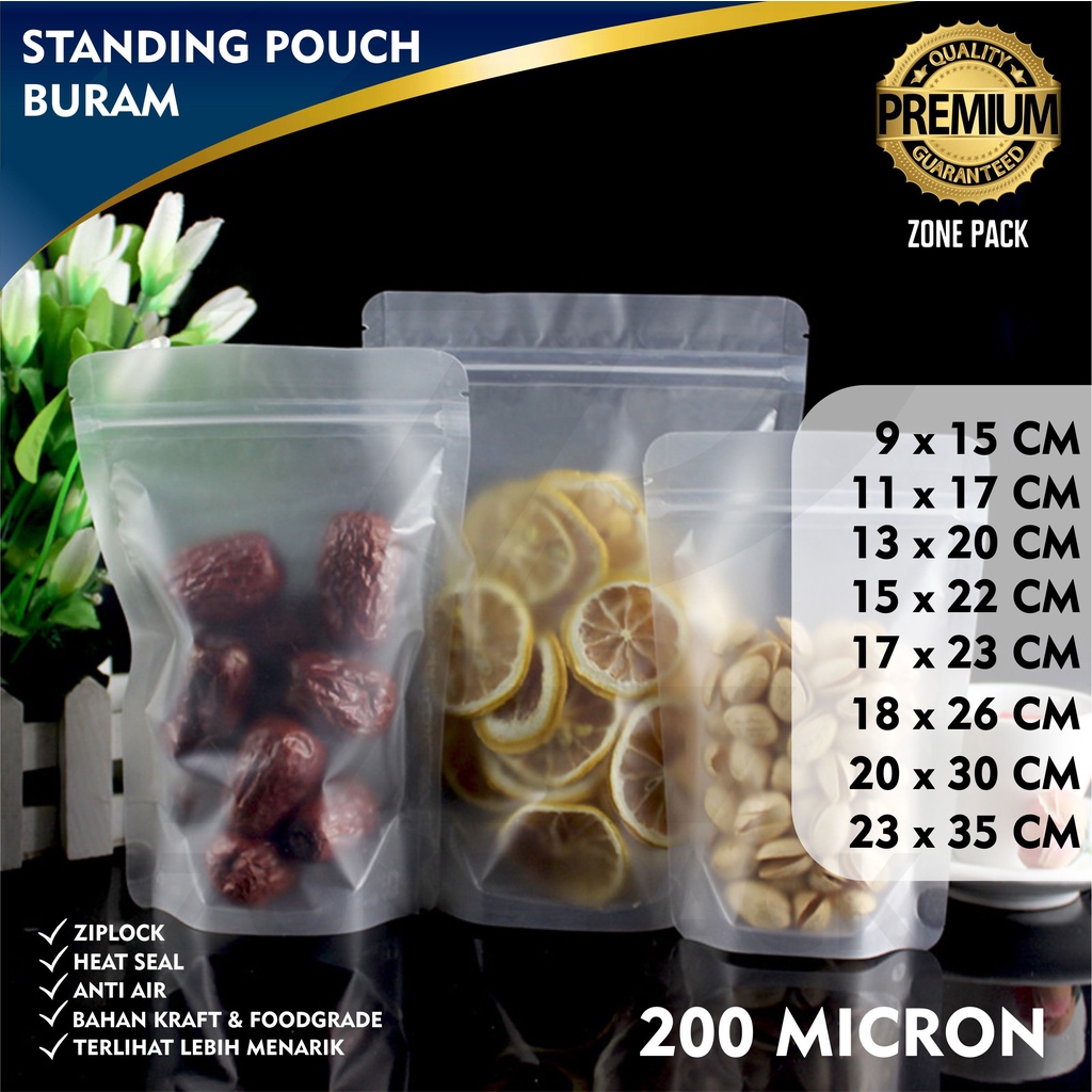 Standing Pouch Buram I Frosted I Kemasan Snack Kopi I Plastik Makanan Ziplock