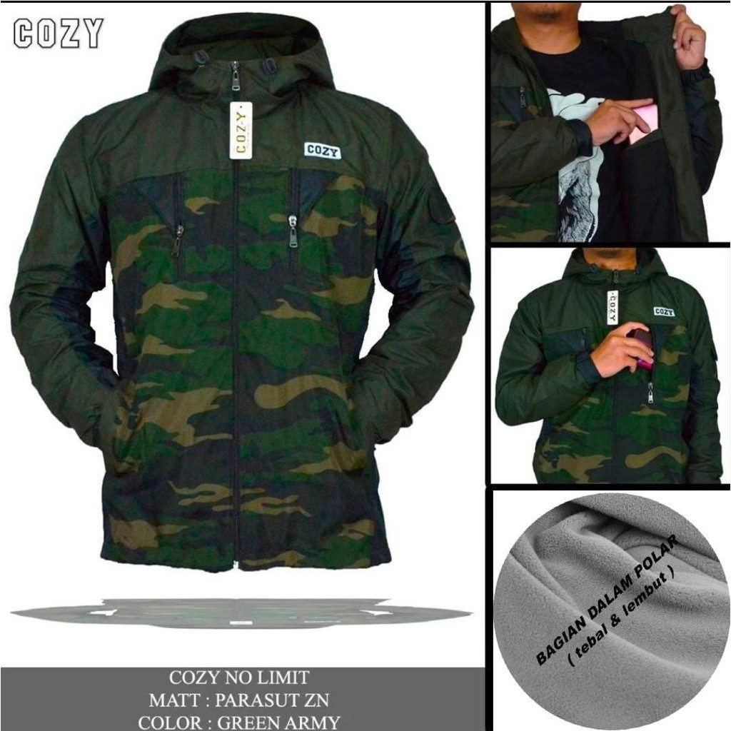 TERLARIS !! JAKET GUNUNG OUTDOR PRIA BAHAN PARASUT TEBAL KOMBINASI WARNA TERMURAH ORIGINAL DISTRO-GREEN-ARMY