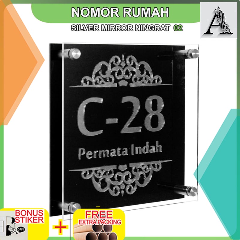 

Murah Nomor Rumah Akrilik Silver Mirror NINGRAT Series 02 - 40 x 40